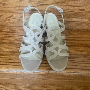 Beige Naturalizer sandals.